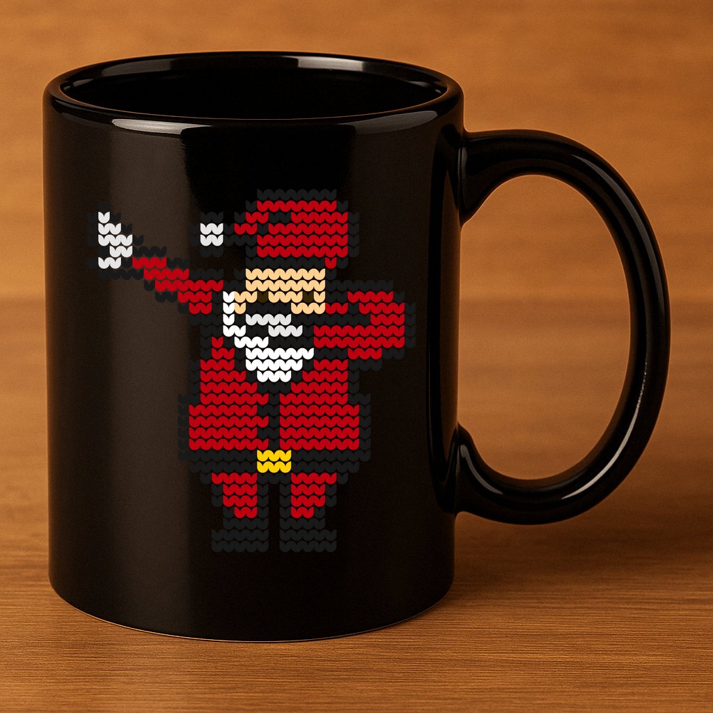 Funny Dabbing Santa Pixel 11oz C Handle Ceramic Mug