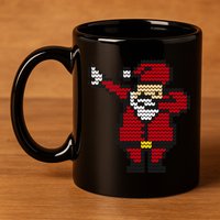 Funny Dabbing Santa Pixel 11oz C Handle Ceramic Mug