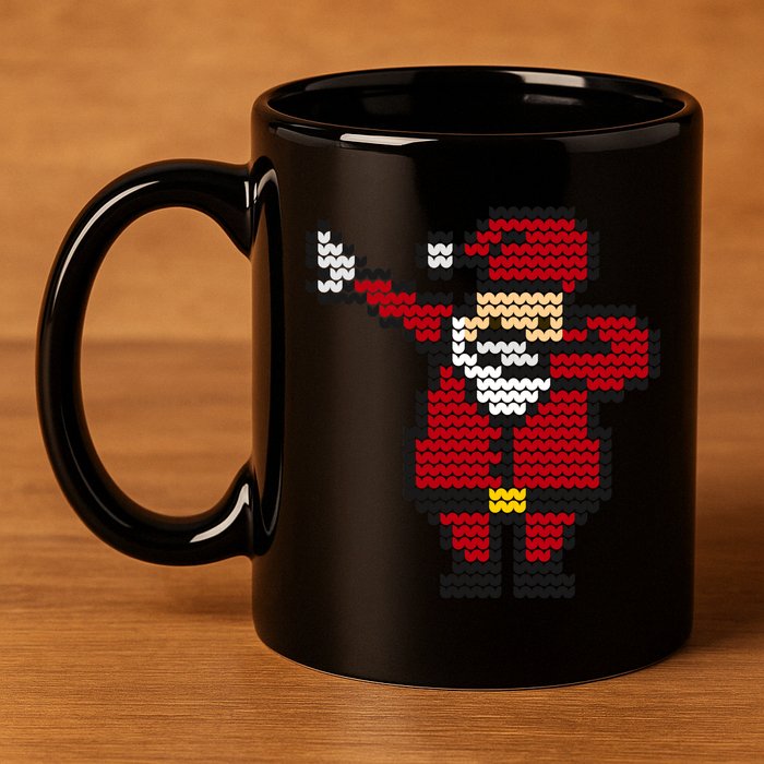Funny Dabbing Santa Pixel 11oz C Handle Ceramic Mug