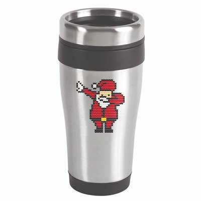 Funny Dabbing Santa Pixel 16oz Travel Tumbler