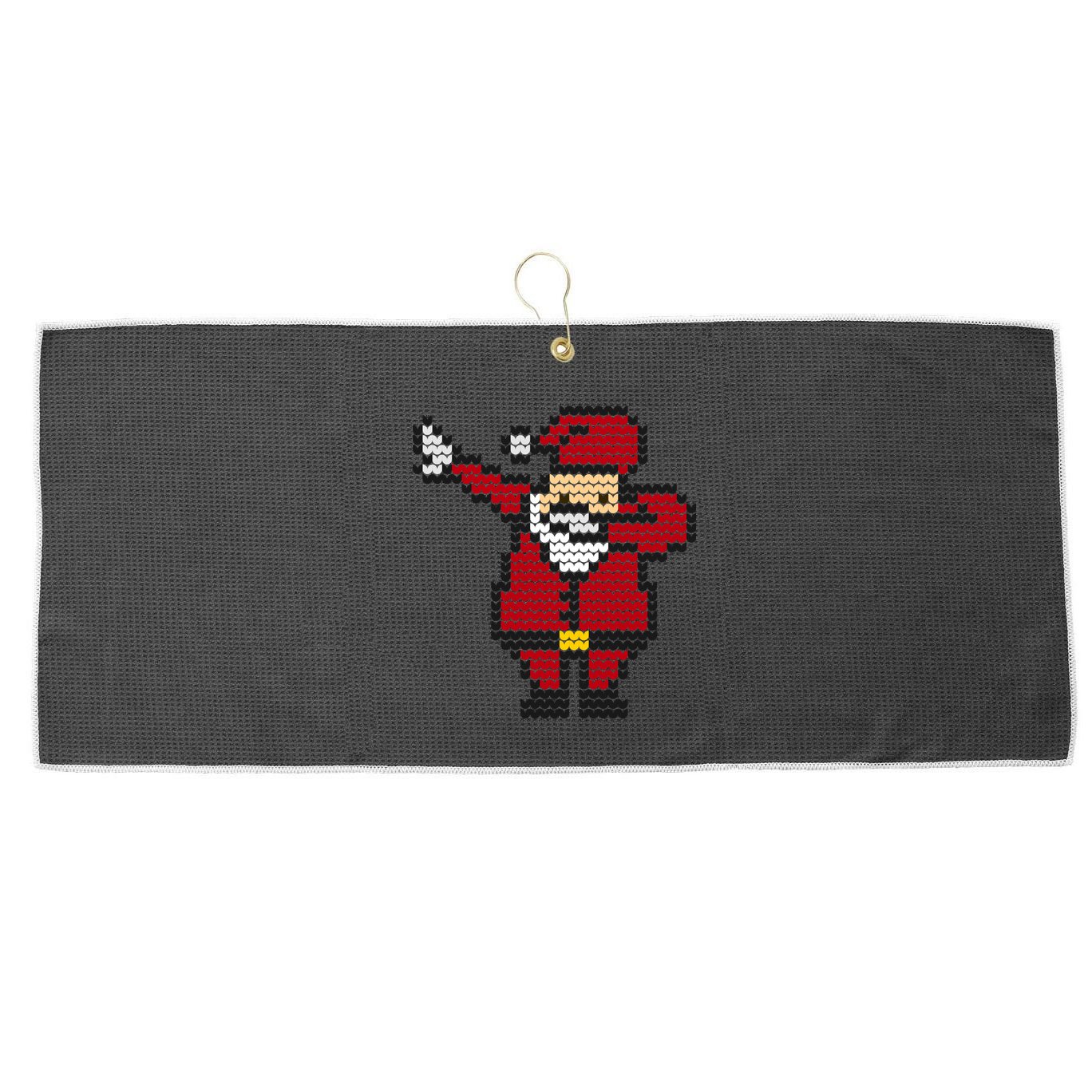 Funny Dabbing Santa Pixel Large Microfiber Waffle Golf Towel