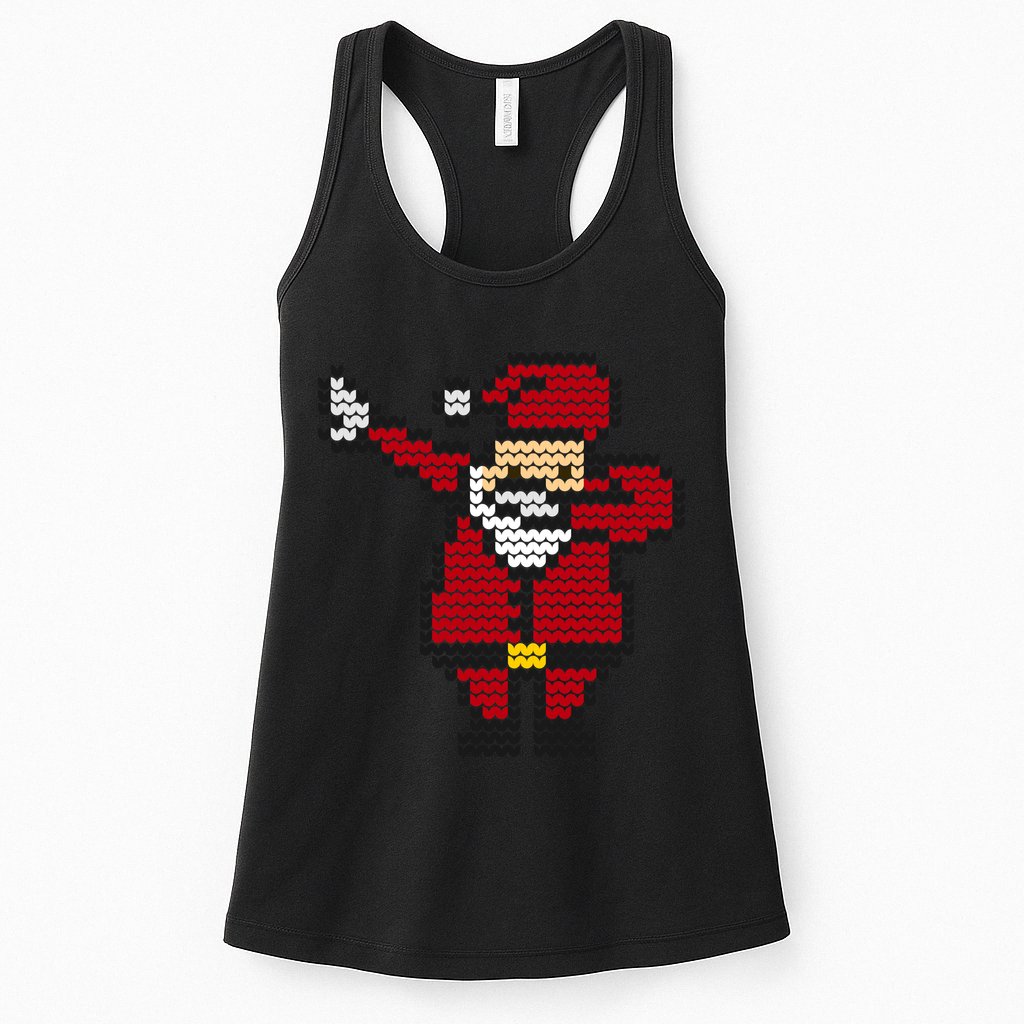 Funny Dabbing Santa Pixel Womens Tank Top