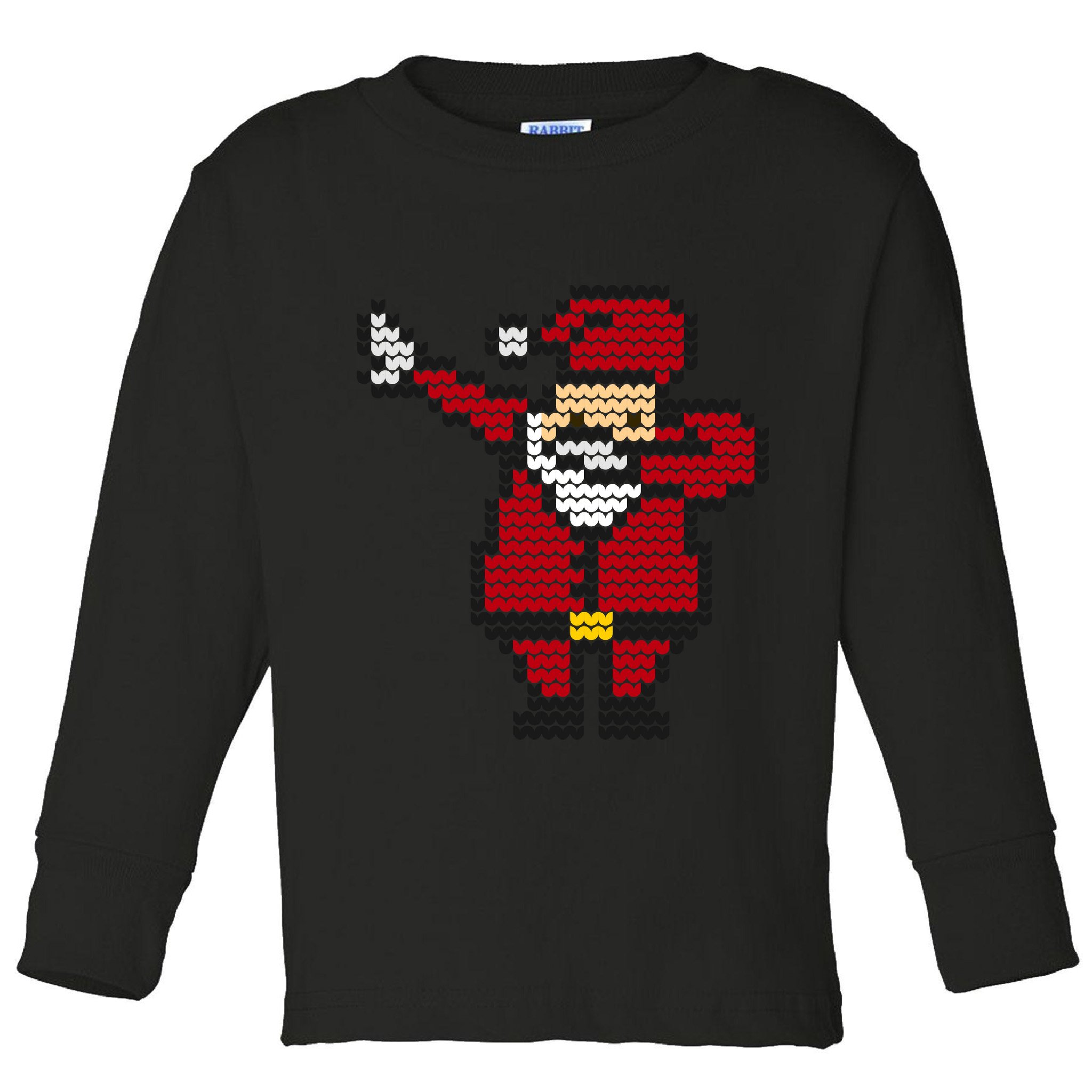 Funny Dabbing Santa Pixel Toddler Long Sleeve Shirt