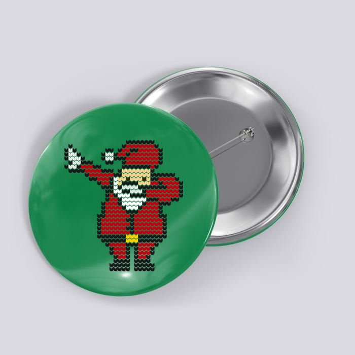 Funny Dabbing Santa Pixel Button