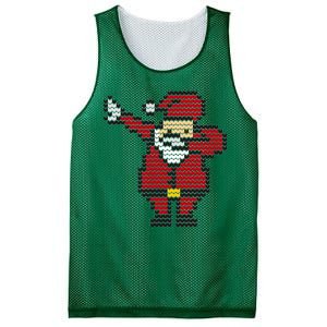 Funny Dabbing Santa Pixel Mesh Reversible Basketball Jersey Tank