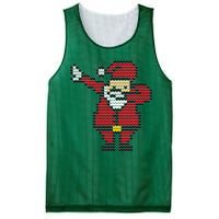 Funny Dabbing Santa Pixel Mesh Reversible Basketball Jersey Tank