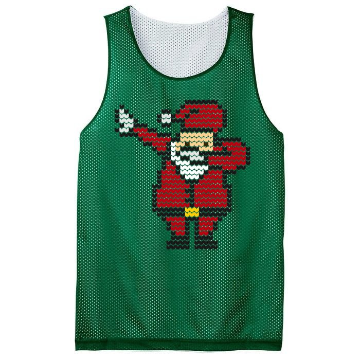 Funny Dabbing Santa Pixel Mesh Reversible Basketball Jersey Tank