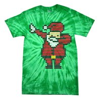 Funny Dabbing Santa Pixel Tie-Dye T-Shirt