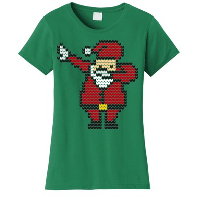 Funny Dabbing Santa Pixel Women's T-Shirt