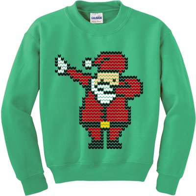 Funny Dabbing Santa Pixel Kids Sweatshirt
