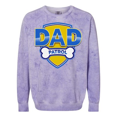 Funny Dad Patrol Dog Dad Colorblast Crewneck Sweatshirt