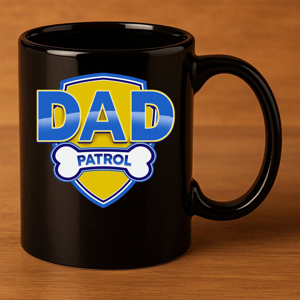 Funny Dad Patrol Dog Dad 11oz C Handle Ceramic Mug