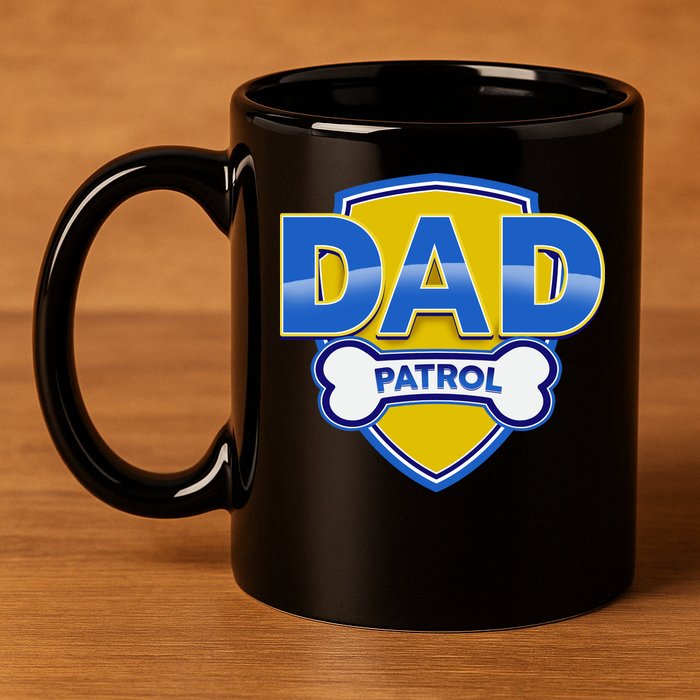 Funny Dad Patrol Dog Dad 11oz C Handle Ceramic Mug