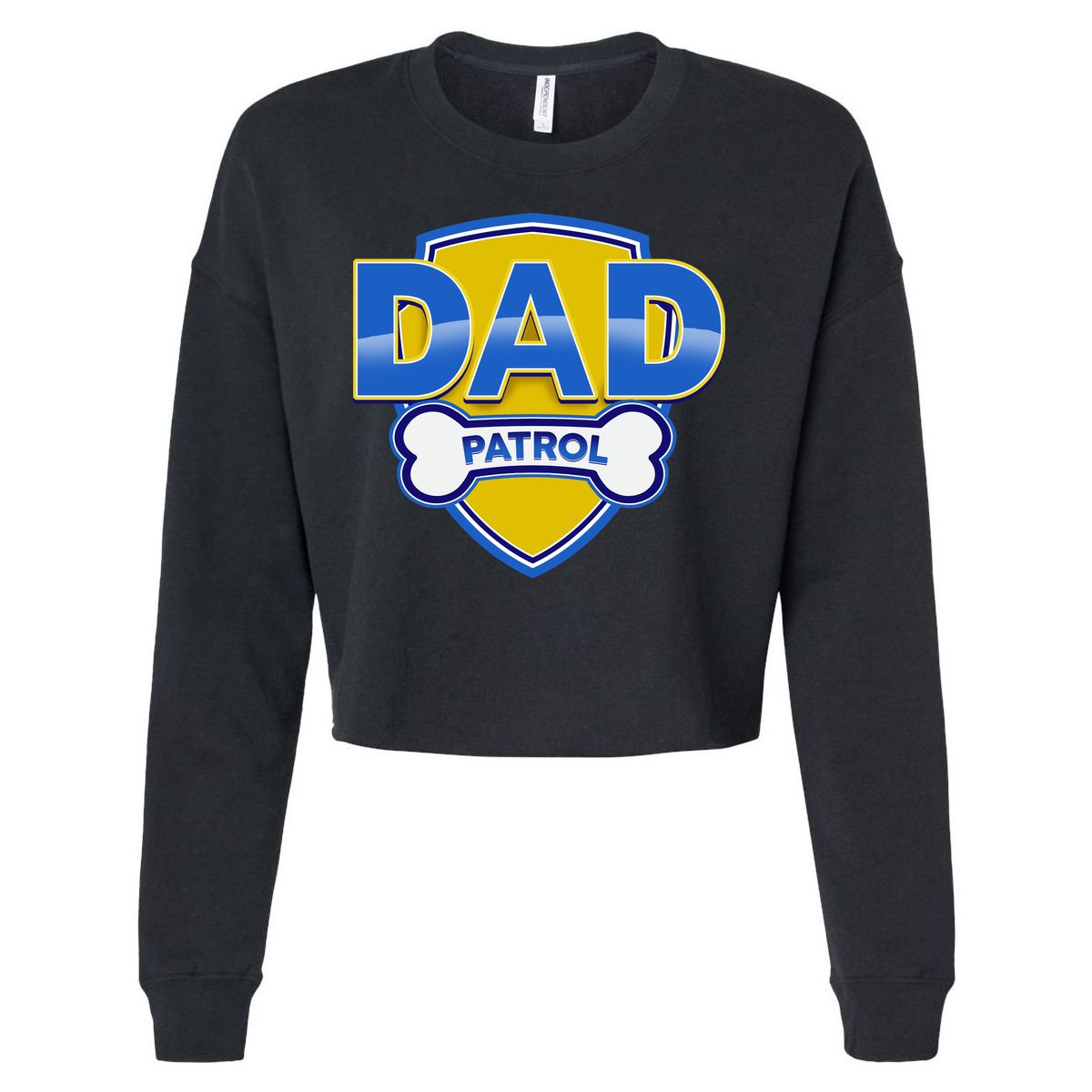 Funny Dad Patrol Dog Dad Cropped Pullover Crew