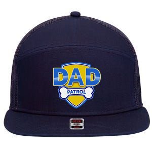 Funny Dad Patrol Dog Dad 7 Panel Mesh Trucker Snapback Hat