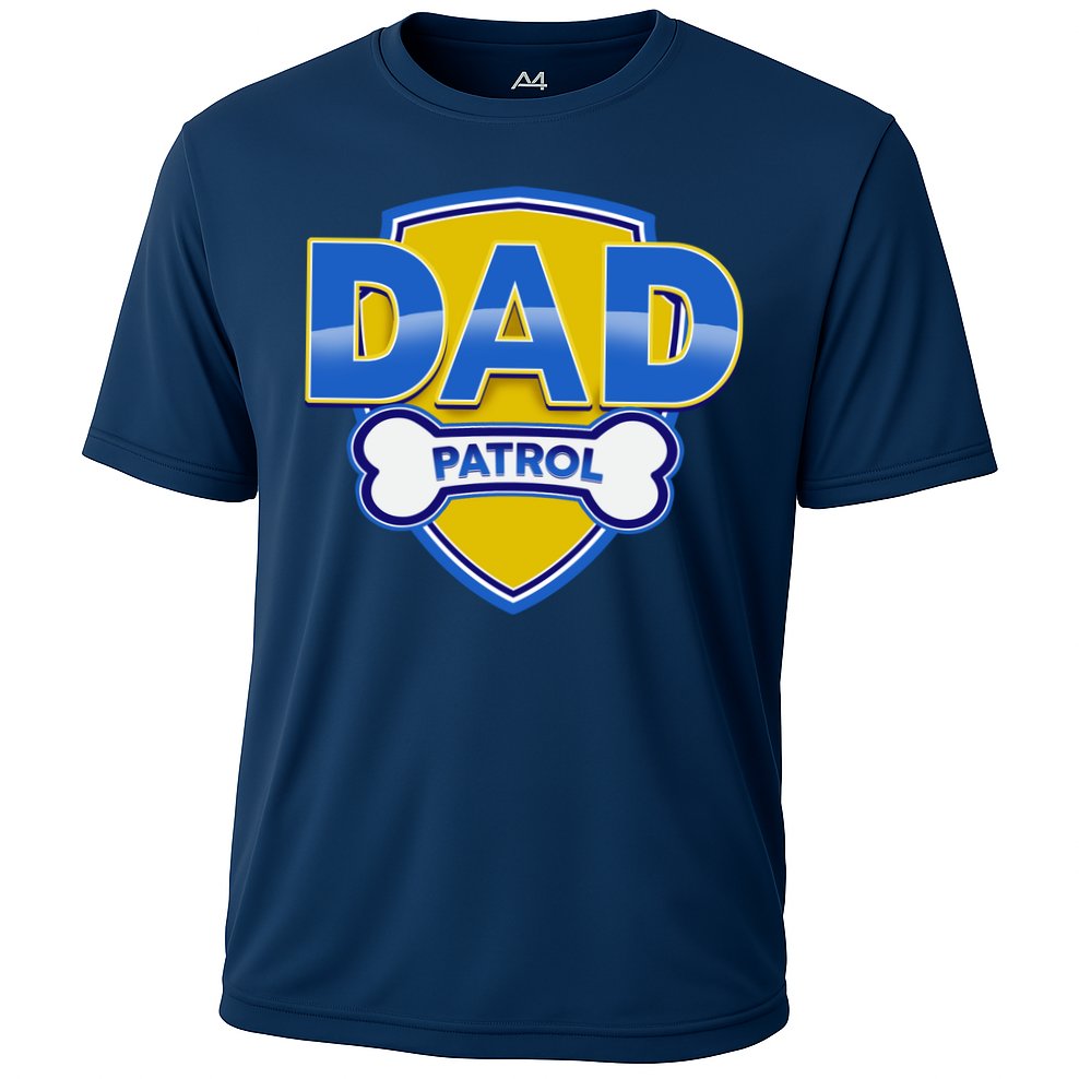 Funny Dad Patrol Dog Dad Cooling Performance Crew T-Shirt