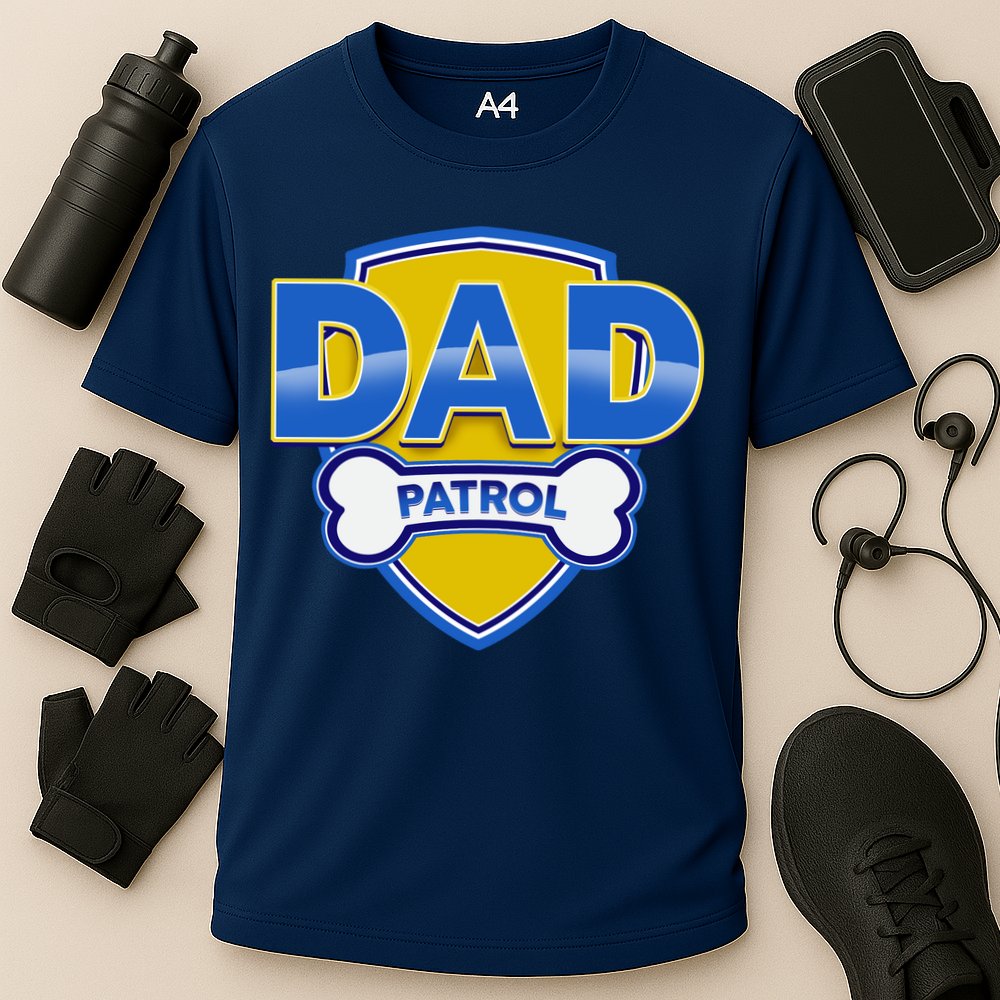 Funny Dad Patrol Dog Dad Cooling Performance Crew T-Shirt