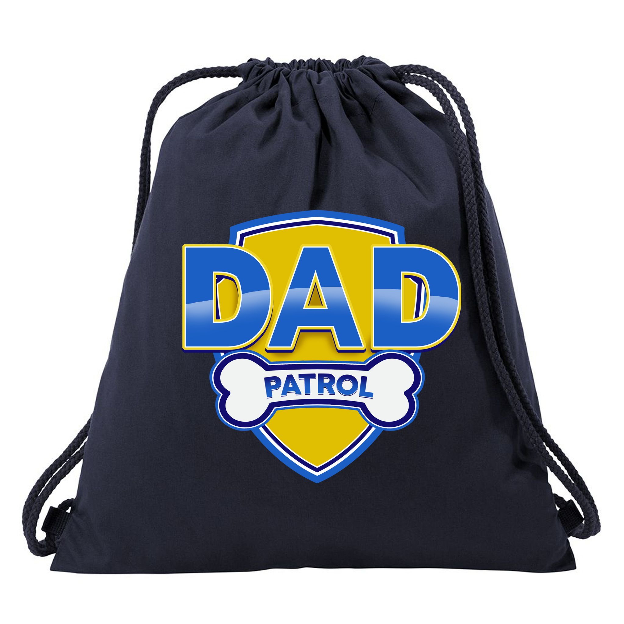 Funny Dad Patrol Dog Dad Drawstring Bag