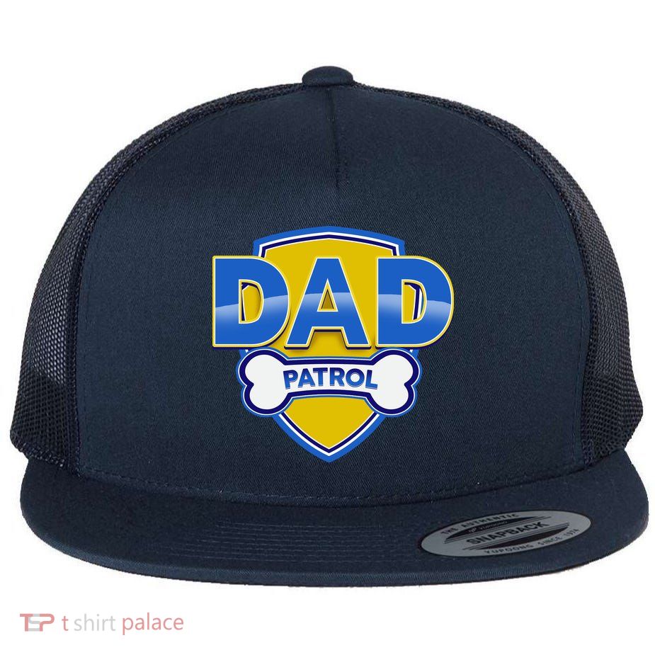 Funny Dad Patrol Dog Dad Flat Bill Trucker Hat