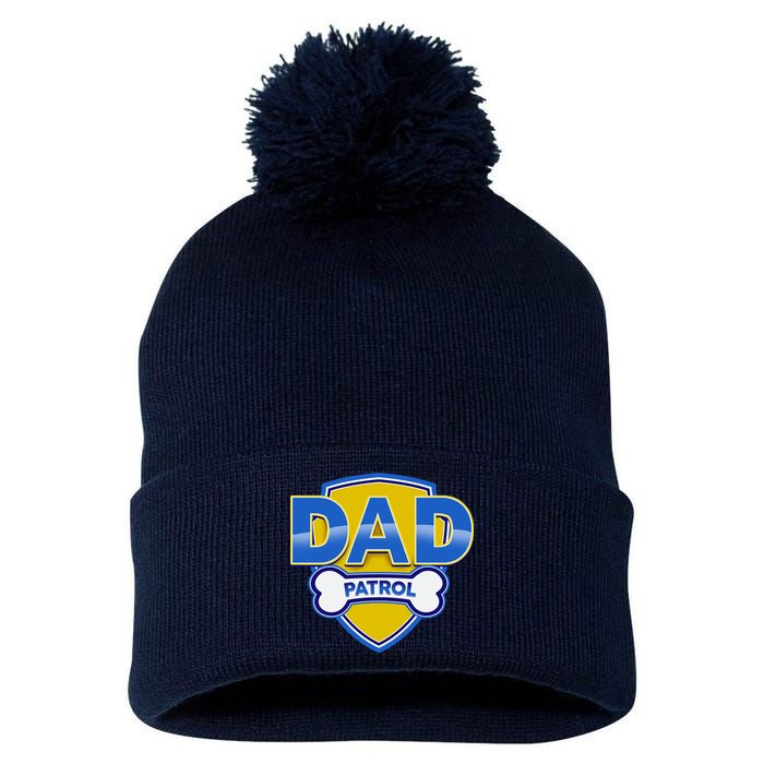 Funny Dad Patrol Dog Dad Pom Pom 12in Knit Beanie