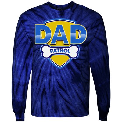 Funny Dad Patrol Dog Dad Tie-Dye Long Sleeve Shirt