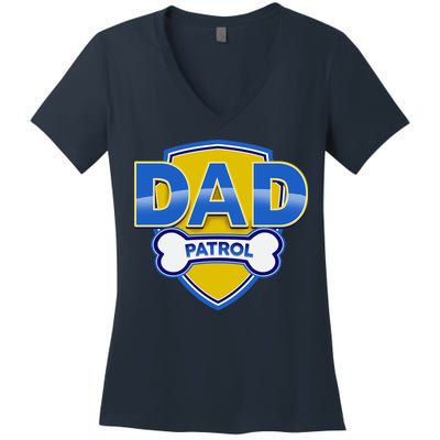 Funny Dad Patrol Dog Dad Women's V-Neck T-Shirt