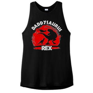 Funny Daddysaurus Rex Father's Day Ladies PosiCharge Tri-Blend Wicking Tank