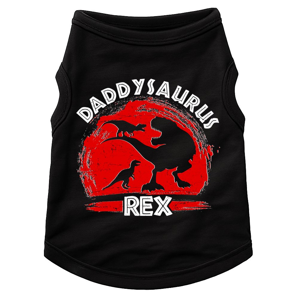 Funny Daddysaurus Rex Father's Day Doggie Tank