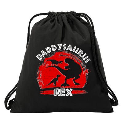 Funny Daddysaurus Rex Father's Day Drawstring Bag