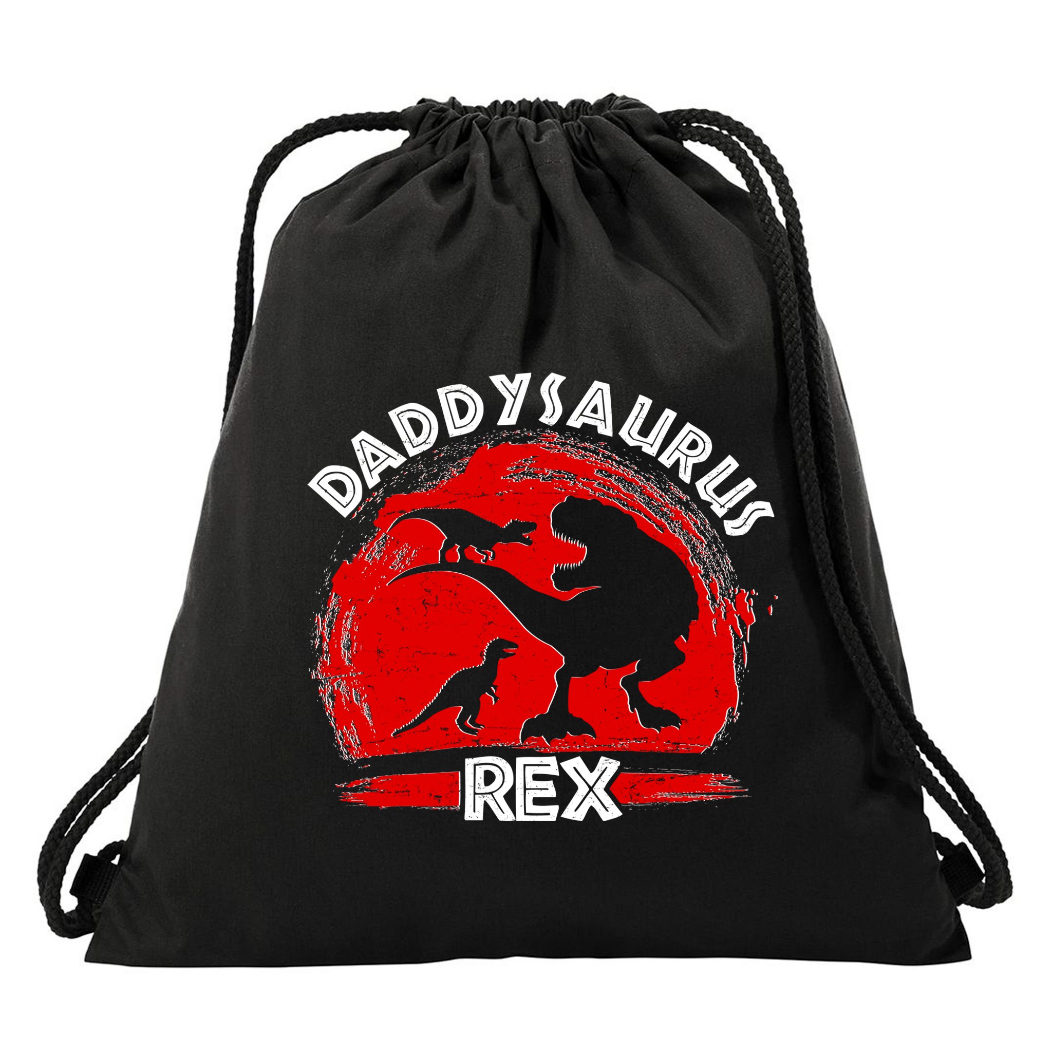 Funny Daddysaurus Rex Father's Day Drawstring Bag