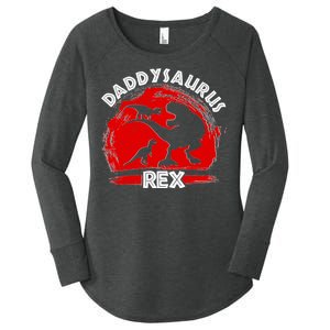 Funny Daddysaurus Rex Father's Day Women's Perfect Tri Tunic Long Sleeve Shirt