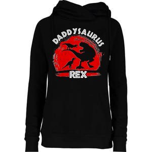 Funny Daddysaurus Rex Father's Day Womens Funnel Neck Pullover Hood