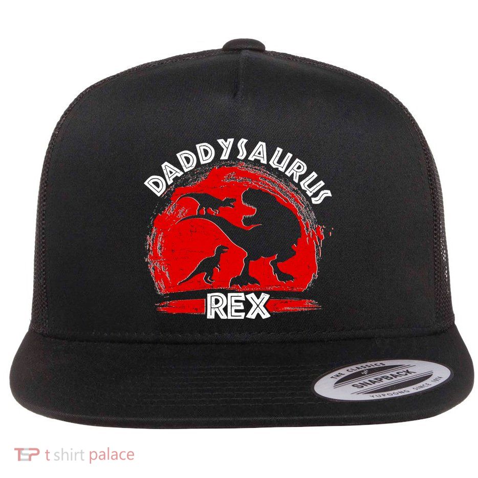Funny Daddysaurus Rex Father's Day Flatbill Hat