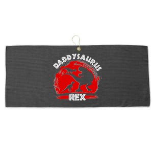 Funny Daddysaurus Rex Father's Day Large Microfiber Waffle Golf Towel