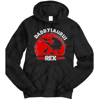 Funny Daddysaurus Rex Father's Day Tie Dye Hoodie