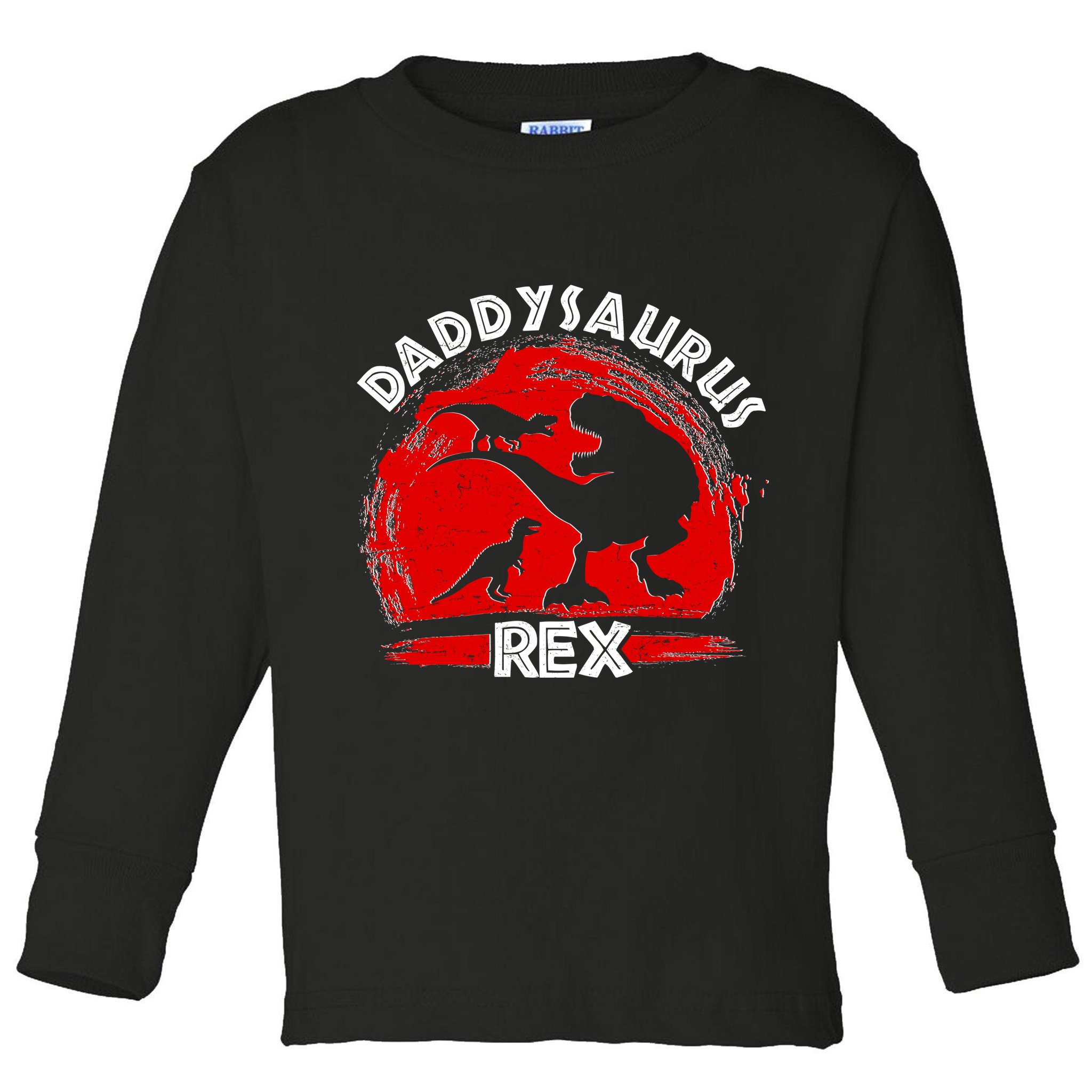 Funny Daddysaurus Rex Father's Day Toddler Long Sleeve Shirt