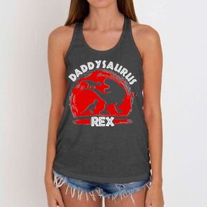 Funny Daddysaurus Rex Father's Day Women's Knotted Racerback Tank