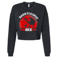 Funny Daddysaurus Rex Father's Day Cropped Pullover Crew