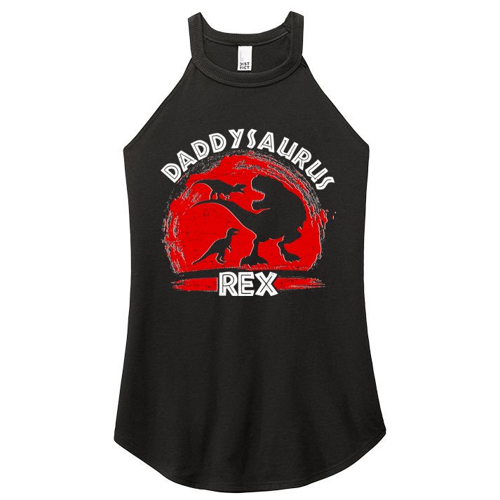 Funny Daddysaurus Rex Father's Day Women's Perfect Tri Rocker Tank