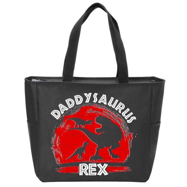 Funny Daddysaurus Rex Father's Day Zip Tote Bag