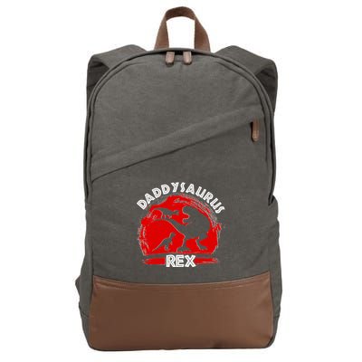 Funny Daddysaurus Rex Father's Day Cotton Canvas Backpack