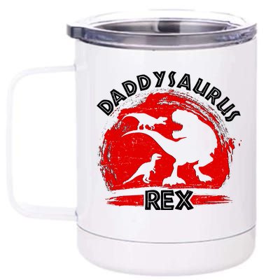 Funny Daddysaurus Rex Father's Day 12 oz Stainless Steel Tumbler Cup