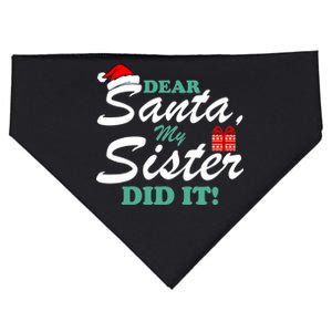 Funny Dear Santa My Sister Did It USA-Made Doggie Bandana