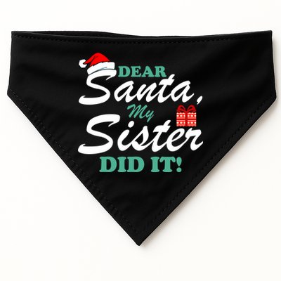 Funny Dear Santa My Sister Did It USA-Made Doggie Bandana