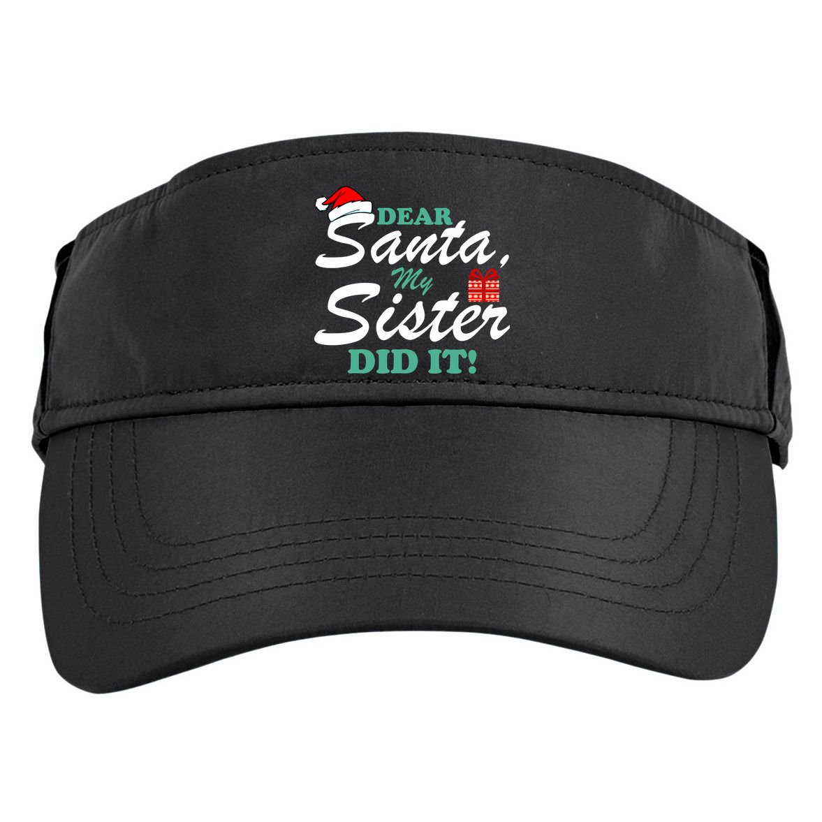 Funny Dear Santa My Sister Did It Adult Drive Performance Visor