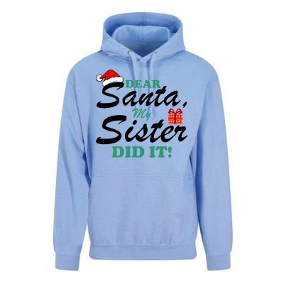 Funny Dear Santa My Sister Did It Unisex Surf Hoodie