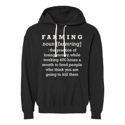 Funny Definition of Farming Garment-Dyed Fleece Hoodie