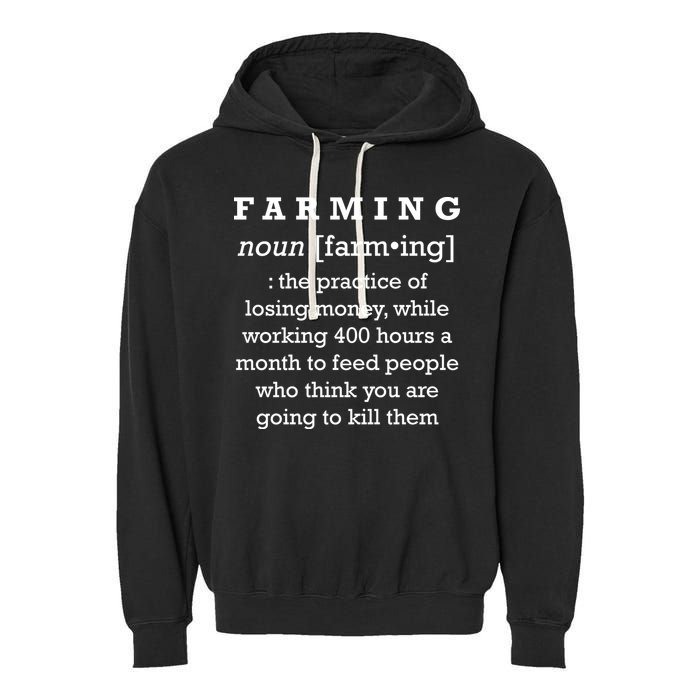Funny Definition of Farming Garment-Dyed Fleece Hoodie