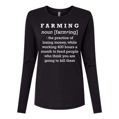 Funny Definition of Farming Womens Cotton Relaxed Long Sleeve T-Shirt