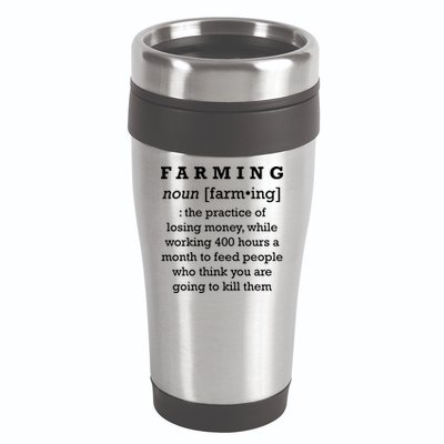 Funny Definition of Farming 16oz Travel Tumbler